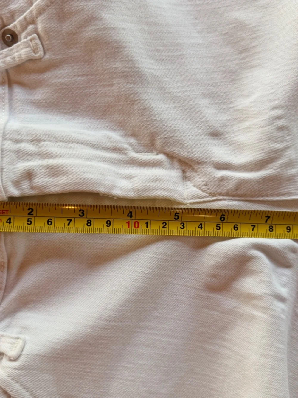 Hudson Bacara Crop Straight Cuffed White Jeans Mid Rise Sz 29